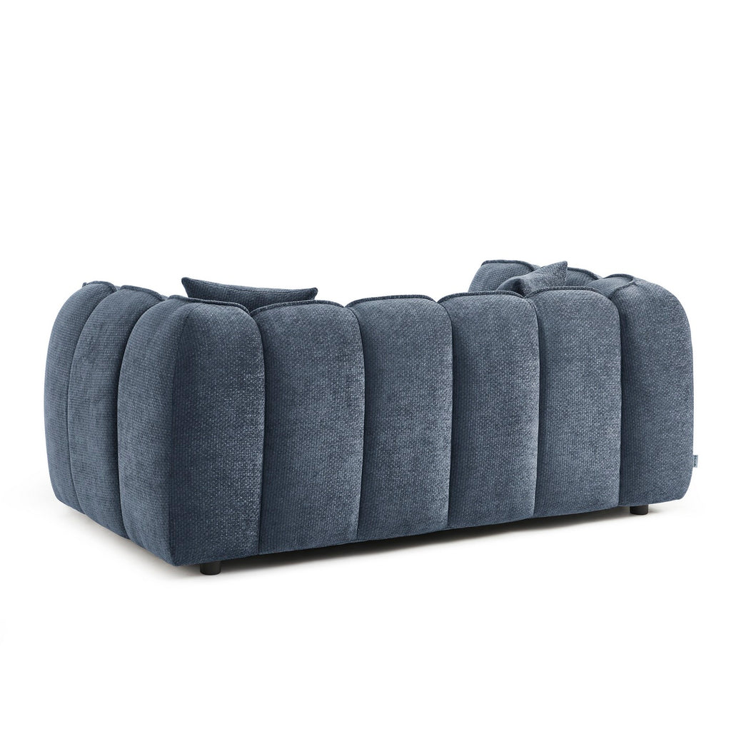 Matilda - Canapé 2 Places - Tissu Chenille - Bleu