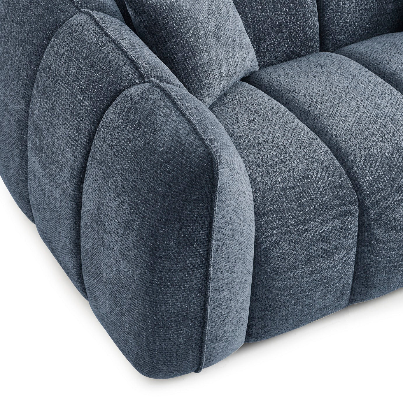 Matilda - Canapé 2 Places - Tissu Chenille - Bleu
