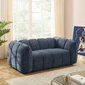 Matilda - Canapé 2 Places - Tissu Chenille - Bleu