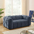 Matilda - Canapé 2 Places - Tissu Chenille - Bleu