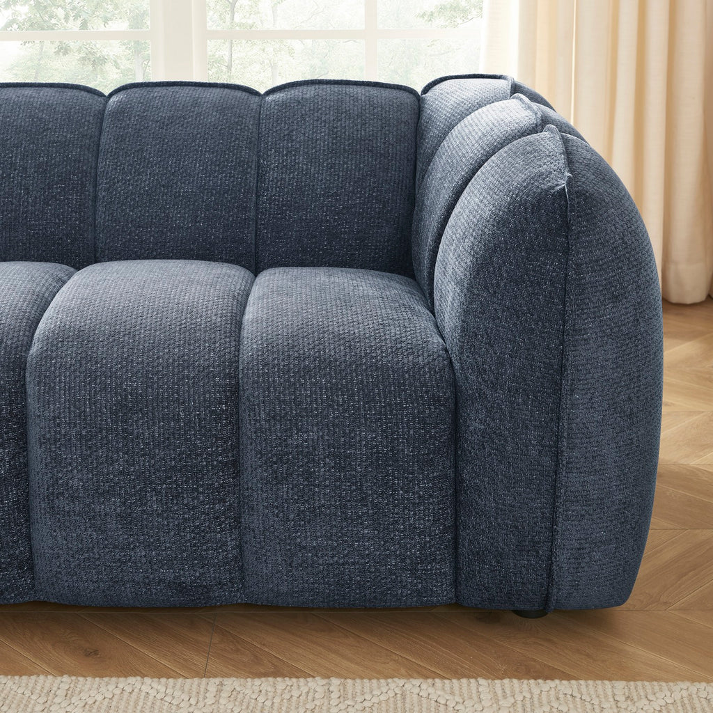Matilda - Canapé 2 Places - Tissu Chenille - Bleu