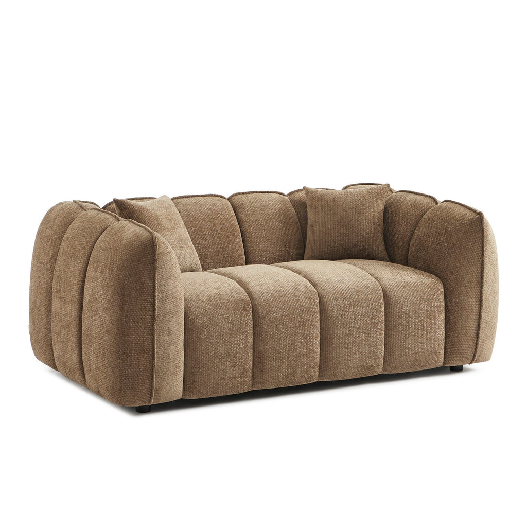 Matilda - Canapé 2 Places - Tissu Chenille - Marron