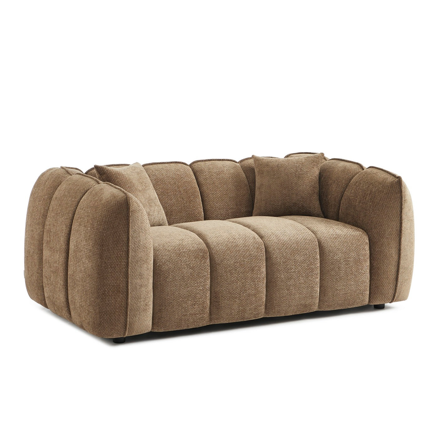 Matilda - Canapé 2 Places - Tissu Chenille - Marron