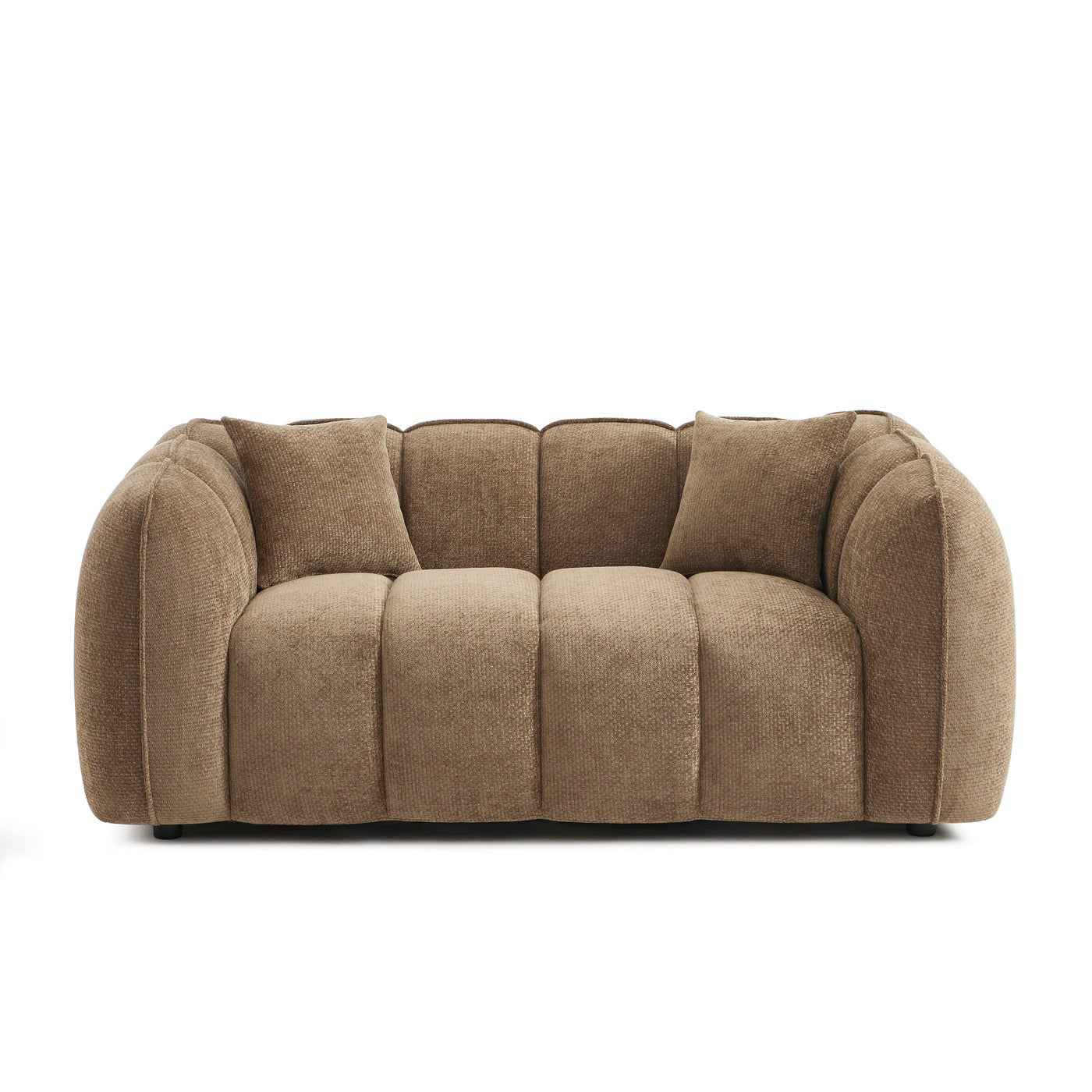 Matilda - Canapé 2 Places - Tissu Chenille - Marron