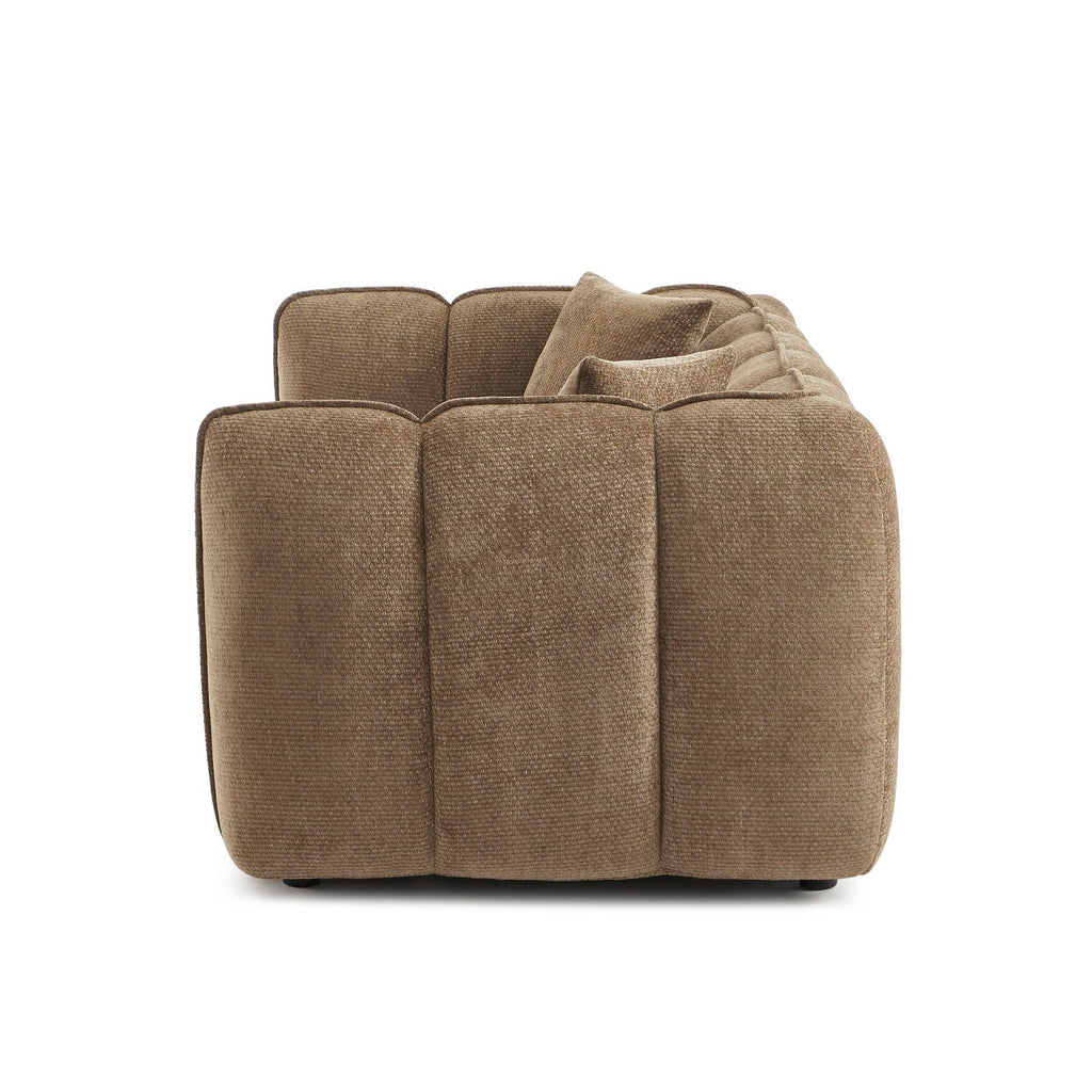 Matilda - Canapé 2 Places - Tissu Chenille - Marron