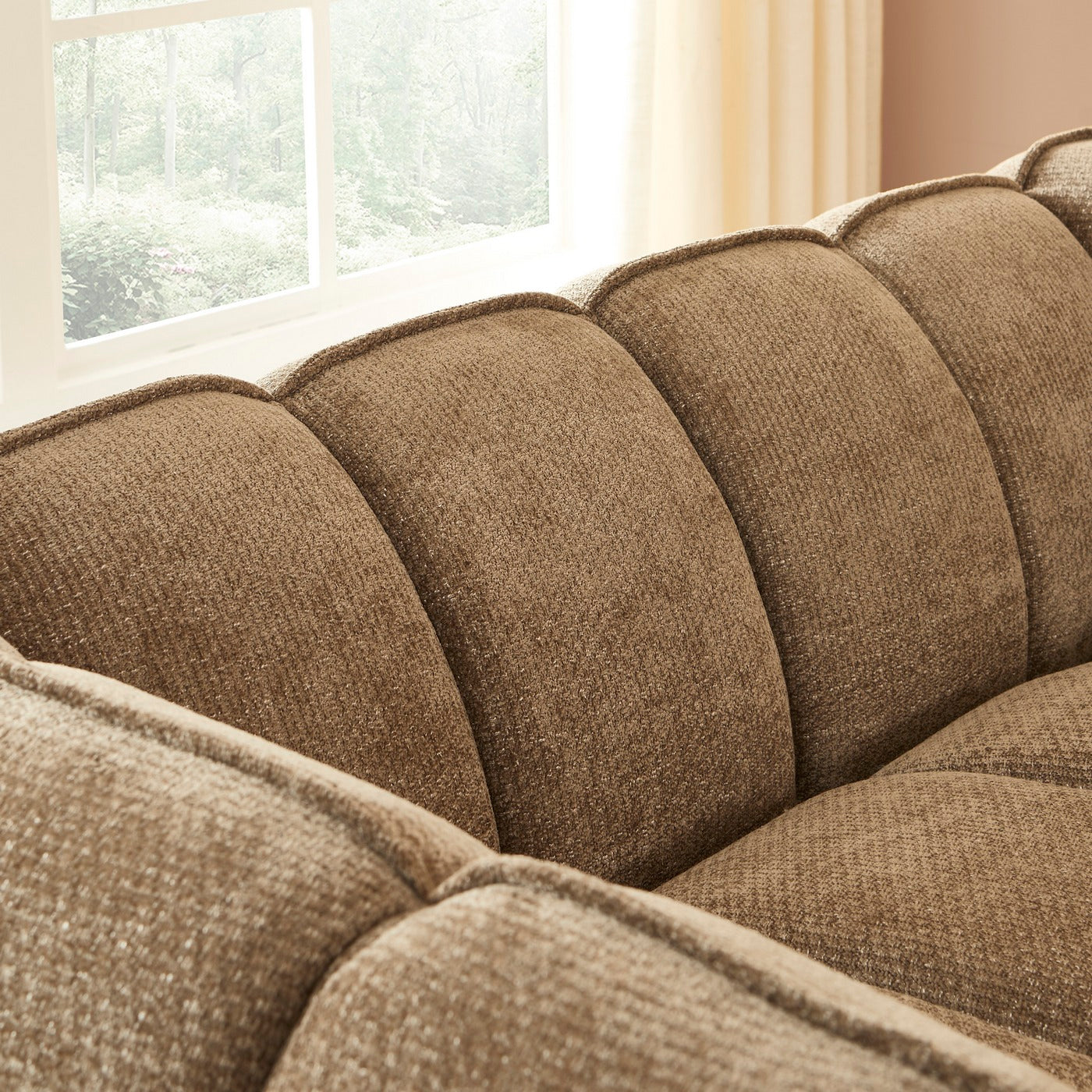 Matilda - Canapé 2 Places - Tissu Chenille - Marron