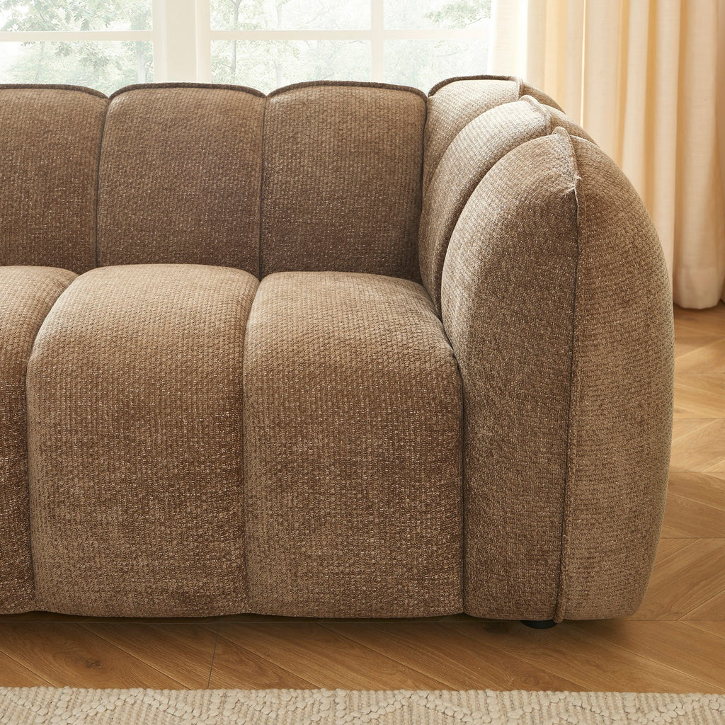 Matilda - Canapé 2 Places - Tissu Chenille - Marron