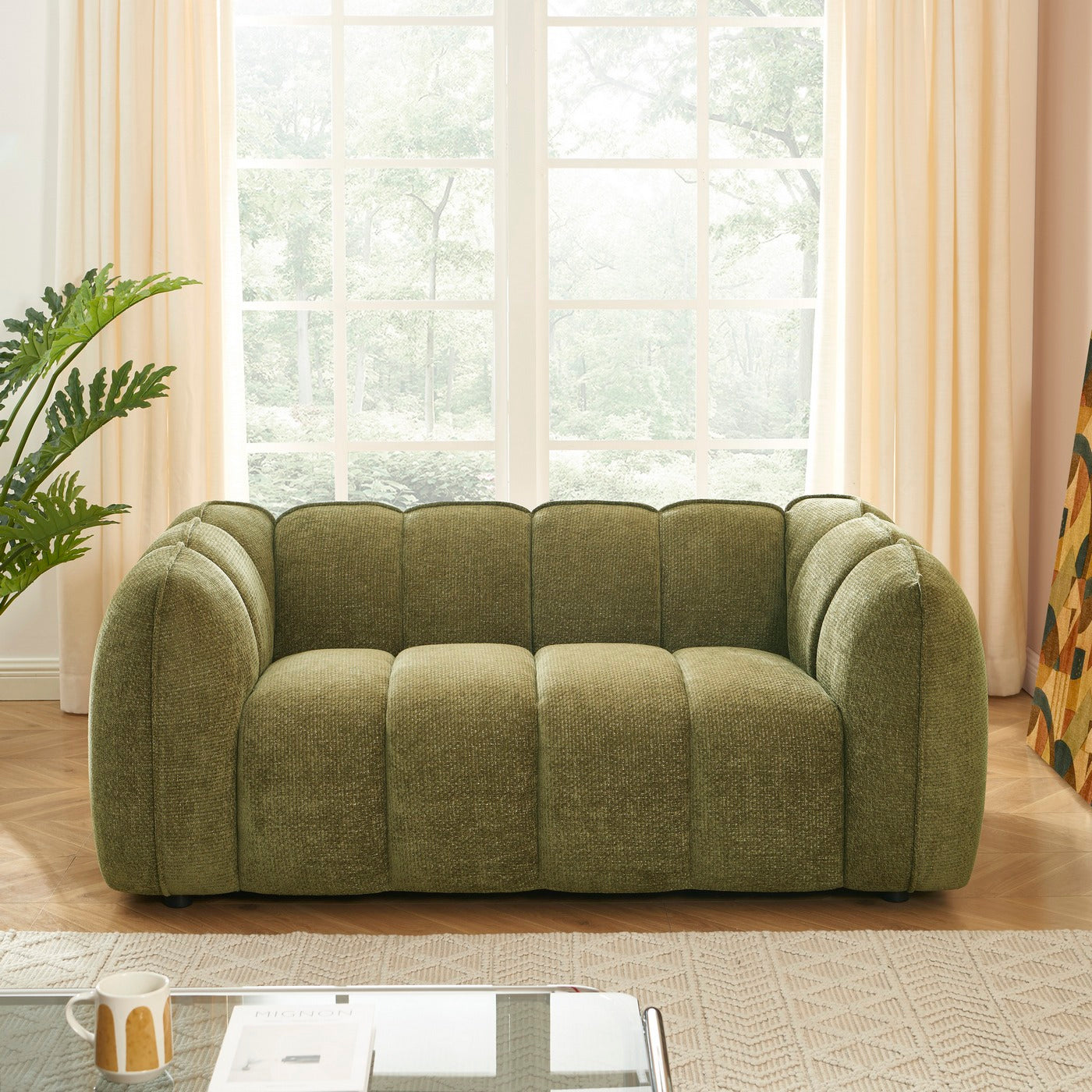 Matilda - Canapé - Tissu Chenille - Vert