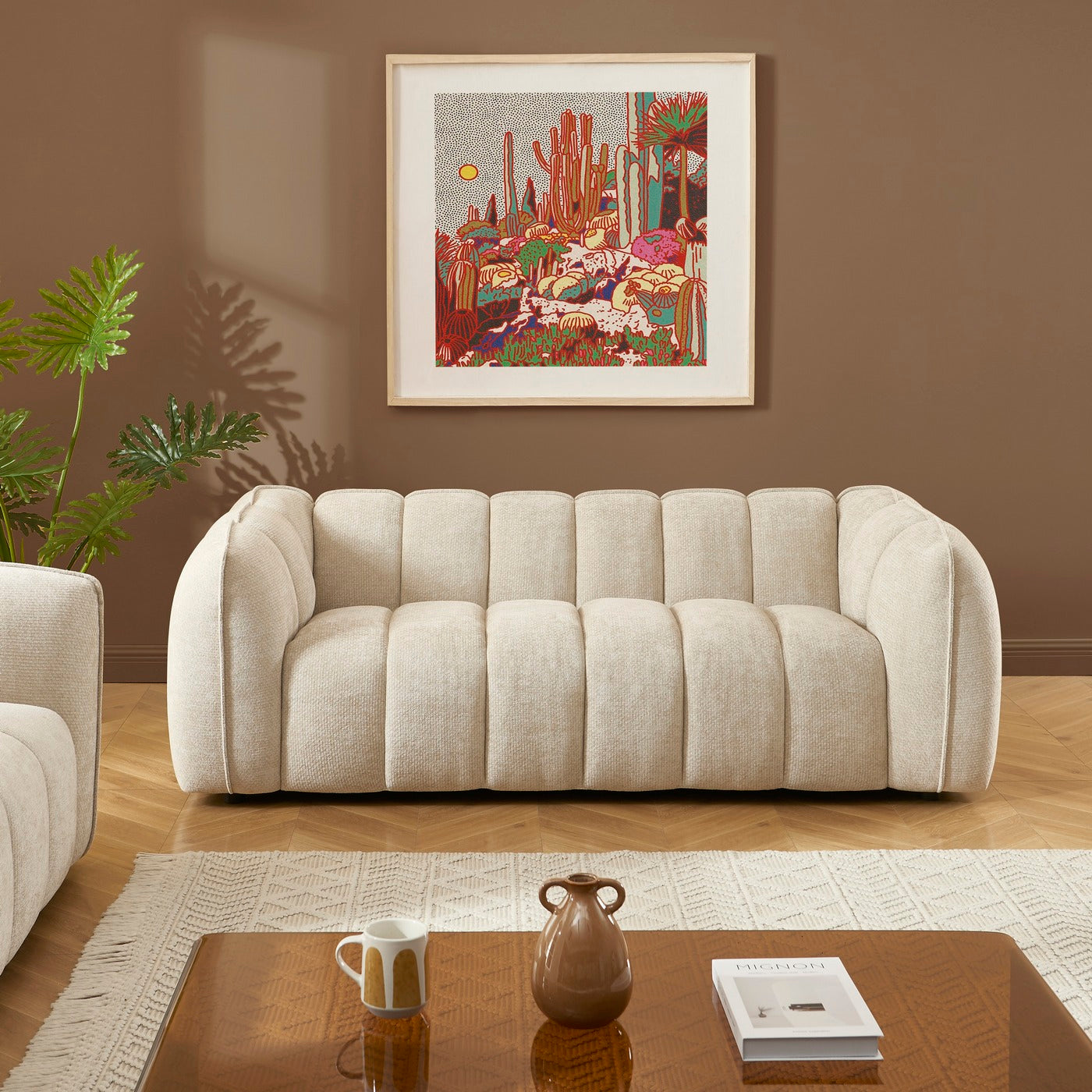 Matilda - 3 Seater Sofa - Chenille Fabric - Beige