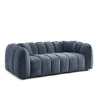 Matilda - Canapé 3 Places - Tissu Chenille - Bleu