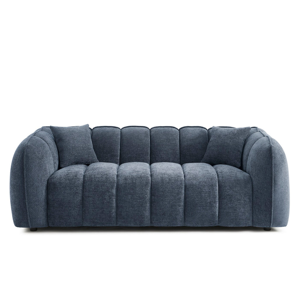 Matilda - Canapé 3 Places - Tissu Chenille - Bleu