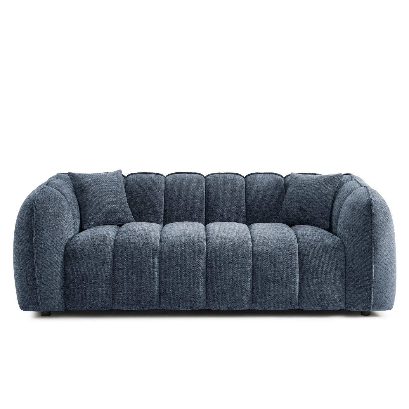 Matilda - Canapé 3 Places - Tissu Chenille - Bleu