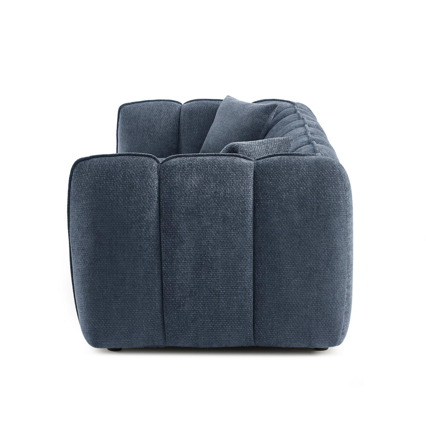 Matilda - Canapé 3 Places - Tissu Chenille - Bleu