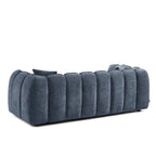 Matilda - Canapé 3 Places - Tissu Chenille - Bleu