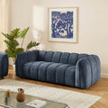 Matilda - Canapé 3 Places - Tissu Chenille - Bleu