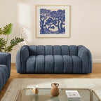 Matilda - Canapé 3 Places - Tissu Chenille - Bleu