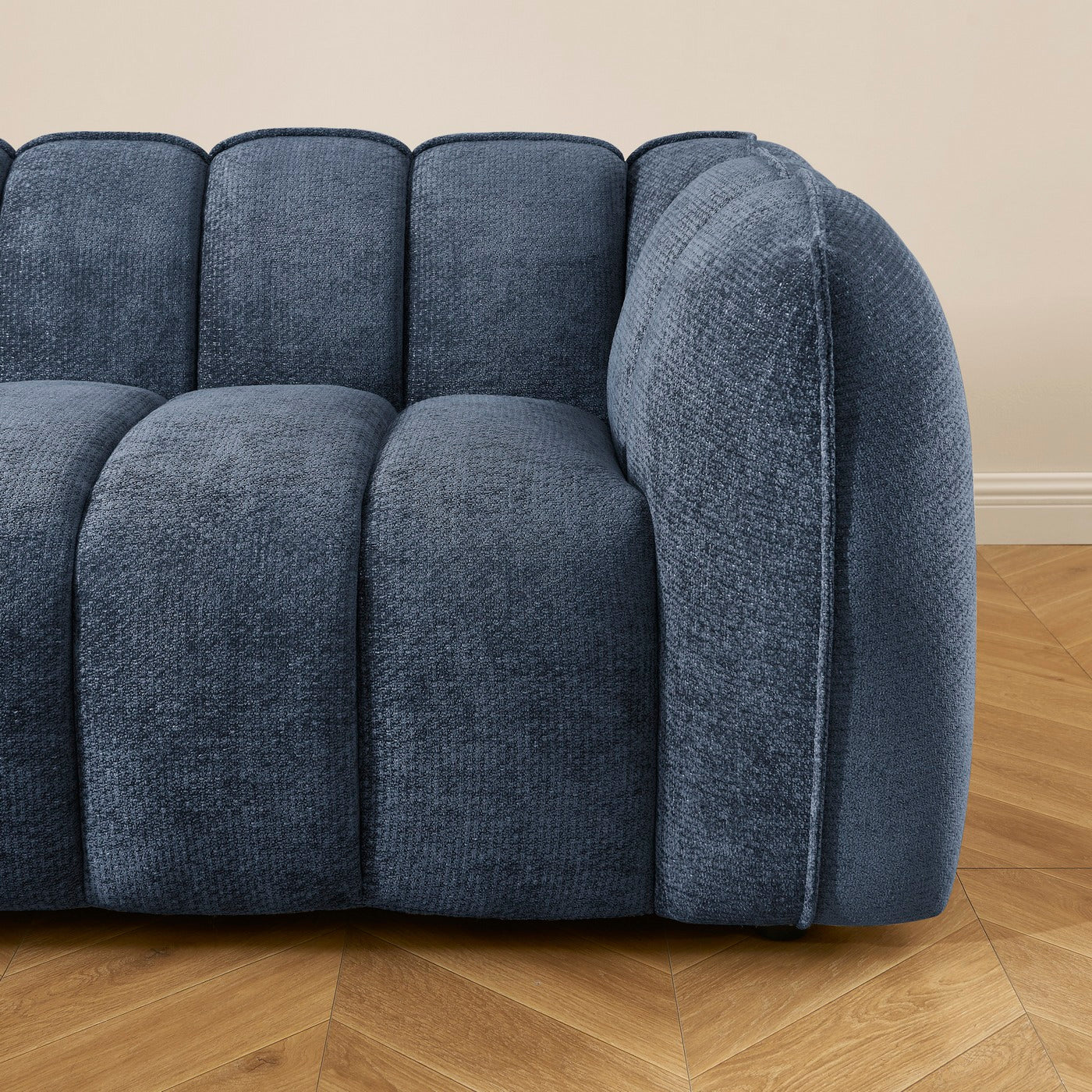 Matilda - Canapé 3 Places - Tissu Chenille - Bleu