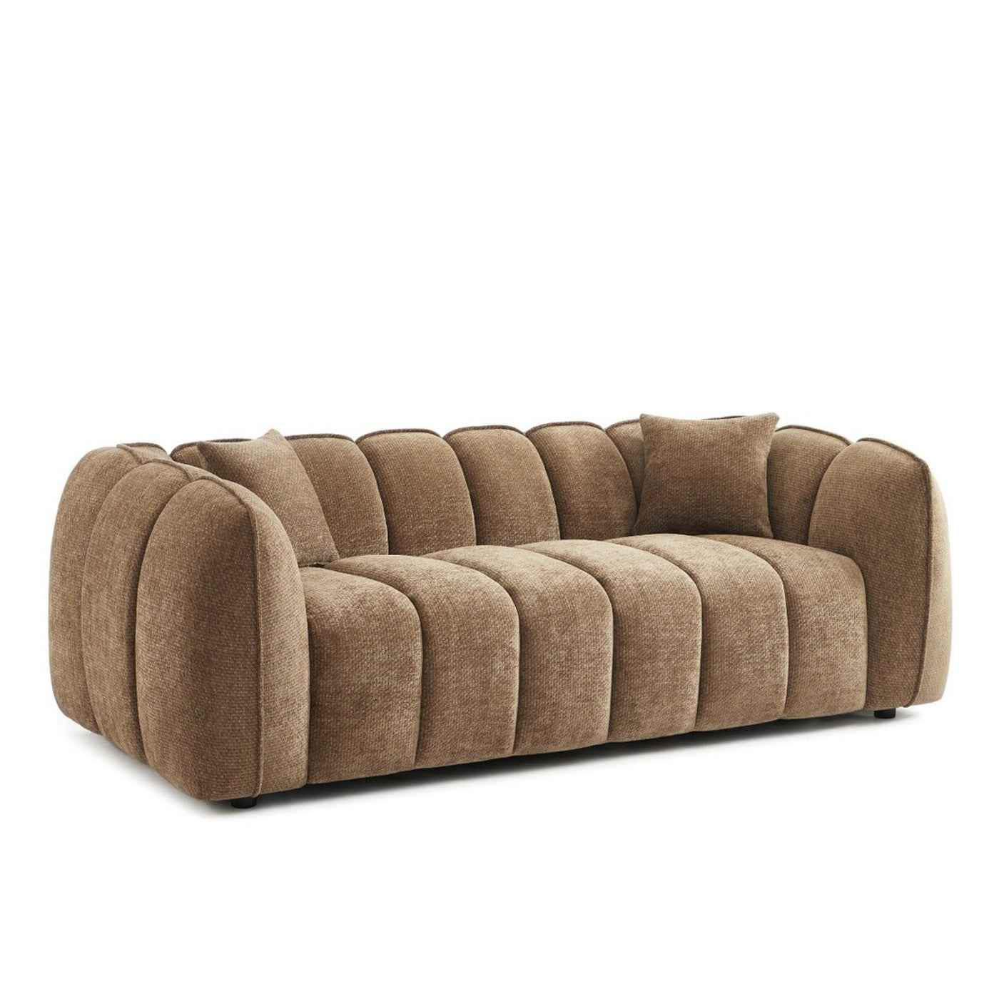 Matilda - 3 Seater Sofa - Chenille Fabric - Brown
