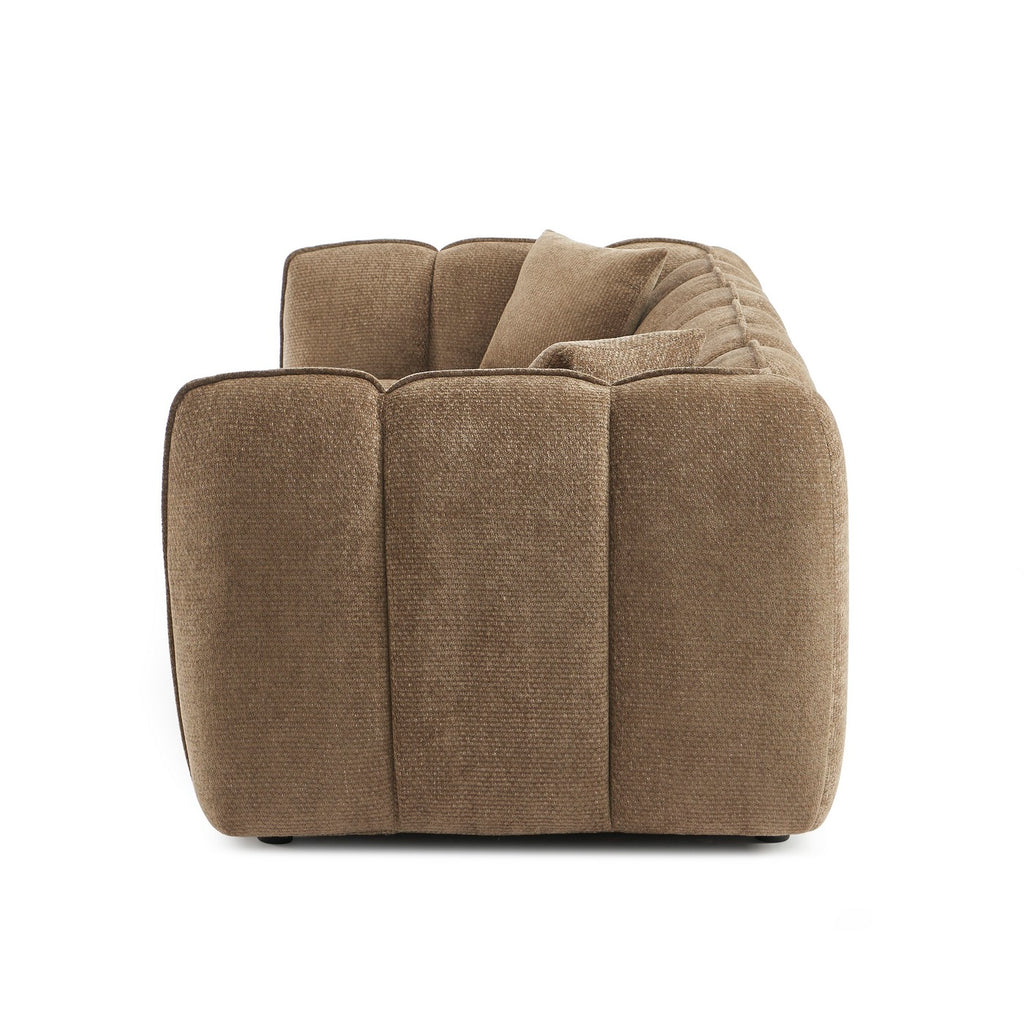 Matilda - 3 Seater Sofa - Chenille Fabric - Brown