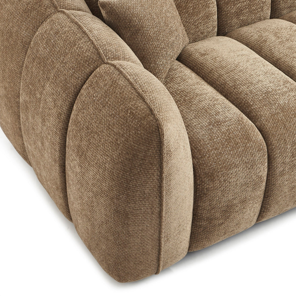 Matilda - 3 Seater Sofa - Chenille Fabric - Brown