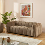 Matilda - 3 Seater Sofa - Chenille Fabric - Brown