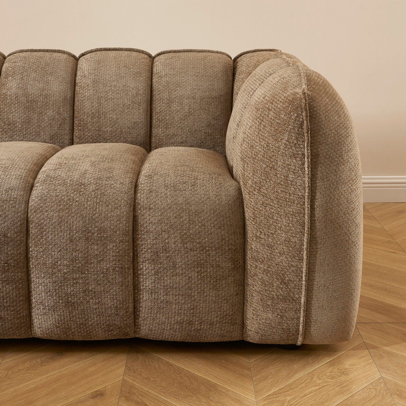 Matilda - 3 Seater Sofa - Chenille Fabric - Brown