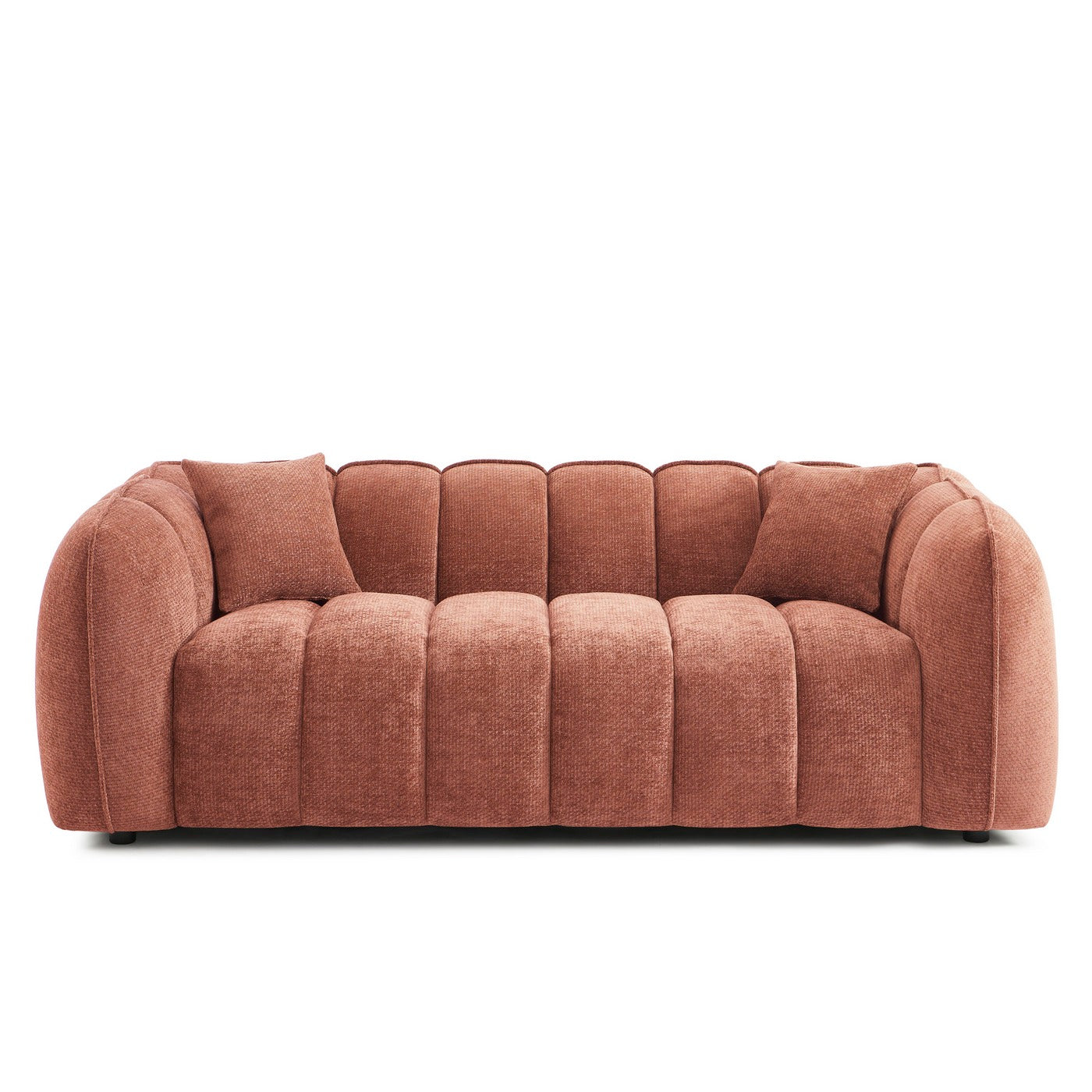 Matilda - 3 Seater Sofa - Chenille Fabric - Brick Red