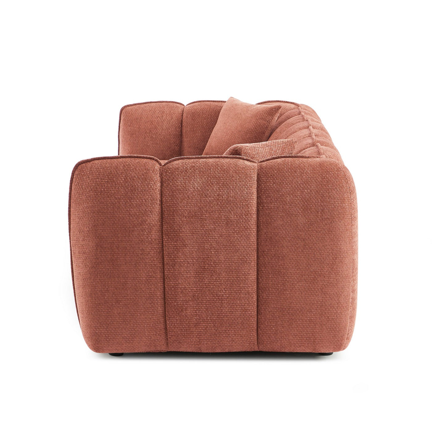 Matilda - 3 Seater Sofa - Chenille Fabric - Brick Red