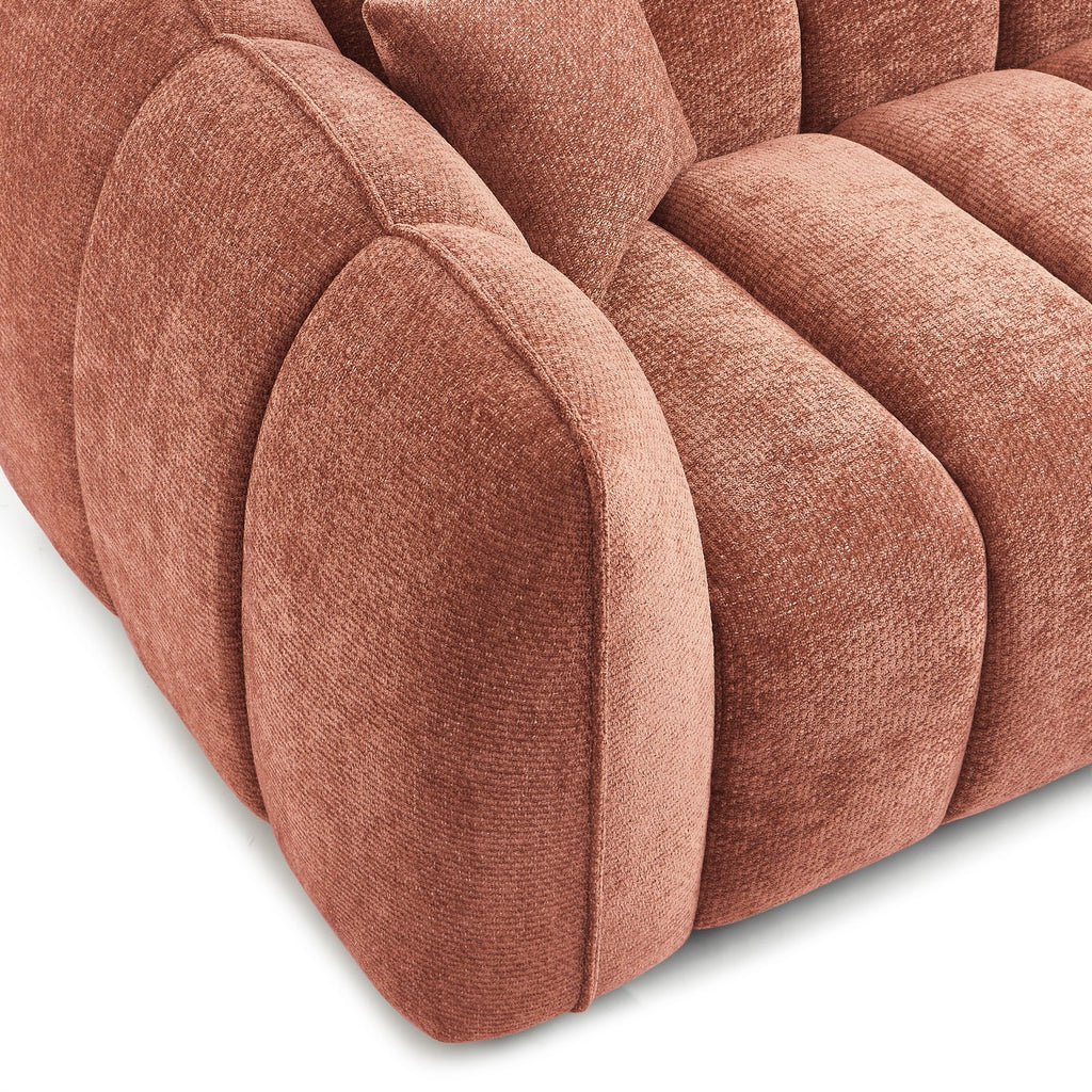 Matilda - 3 Seater Sofa - Chenille Fabric - Brick Red