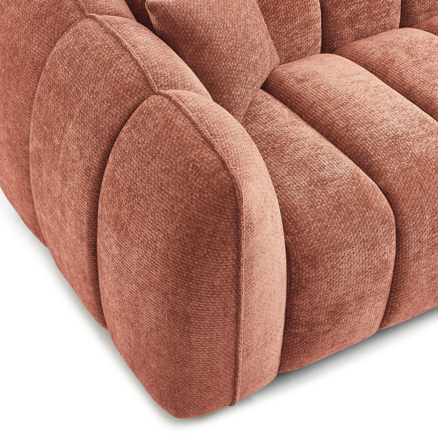 Matilda - 3 Seater Sofa - Chenille Fabric - Brick Red