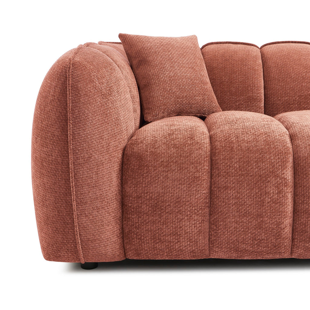 Matilda - 3 Seater Sofa - Chenille Fabric - Brick Red