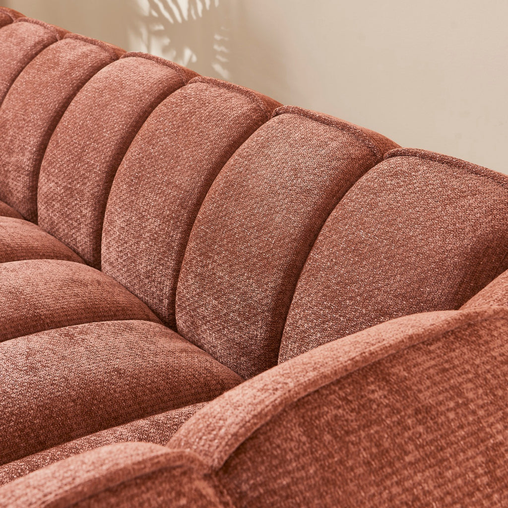 Matilda - 3 Seater Sofa - Chenille Fabric - Brick Red