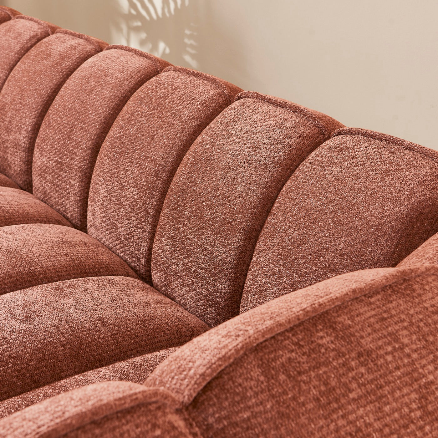 Matilda - 3 Seater Sofa - Chenille Fabric - Brick Red