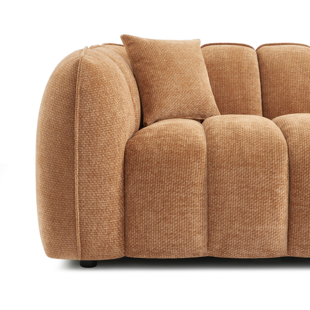 Matilda - 3 Seater Sofa - Chenille Fabric - Terracotta