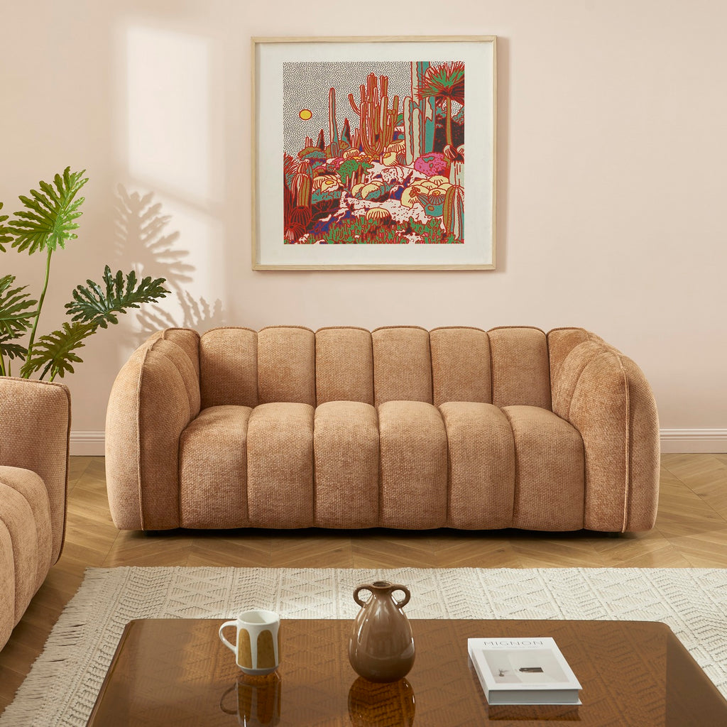 Matilda - 3 Seater Sofa - Chenille Fabric - Terracotta