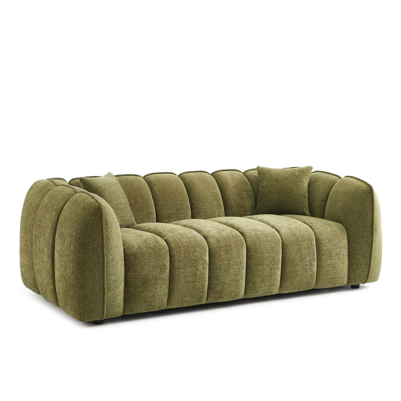 Matilda - Canapé 3 Places - Tissu Chenille - Vert