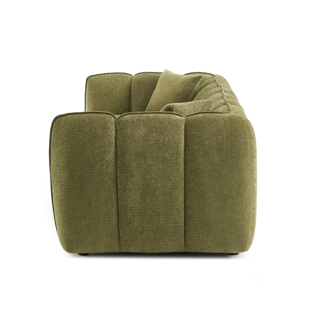 Matilda - Canapé 3 Places - Tissu Chenille - Vert