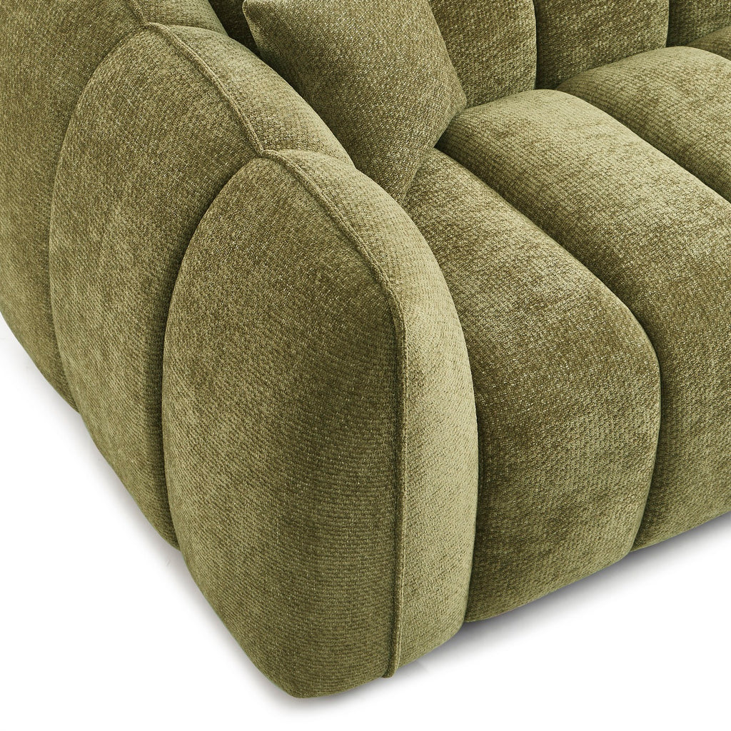 Matilda - Canapé 3 Places - Tissu Chenille - Vert