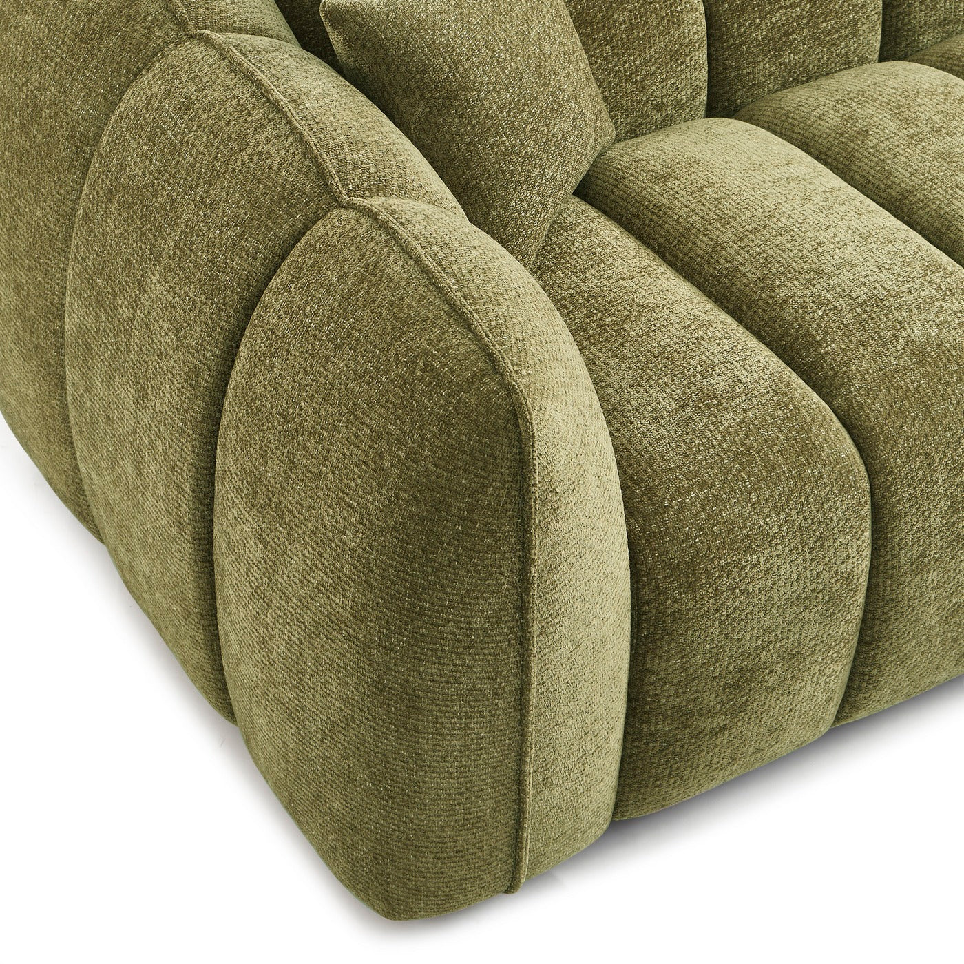 Matilda - Canapé 3 Places - Tissu Chenille - Vert