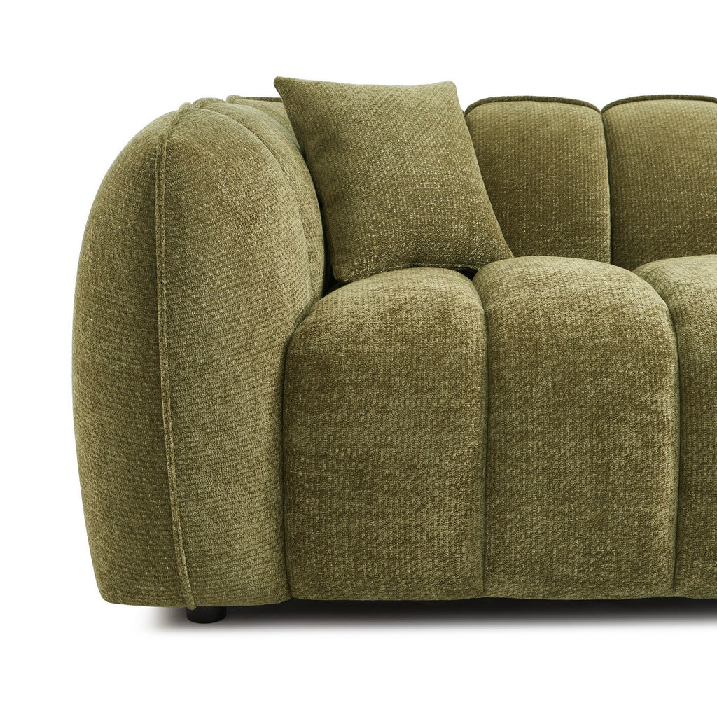 Matilda - Canapé 3 Places - Tissu Chenille - Vert