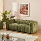 Matilda - Canapé 3 Places - Tissu Chenille - Vert