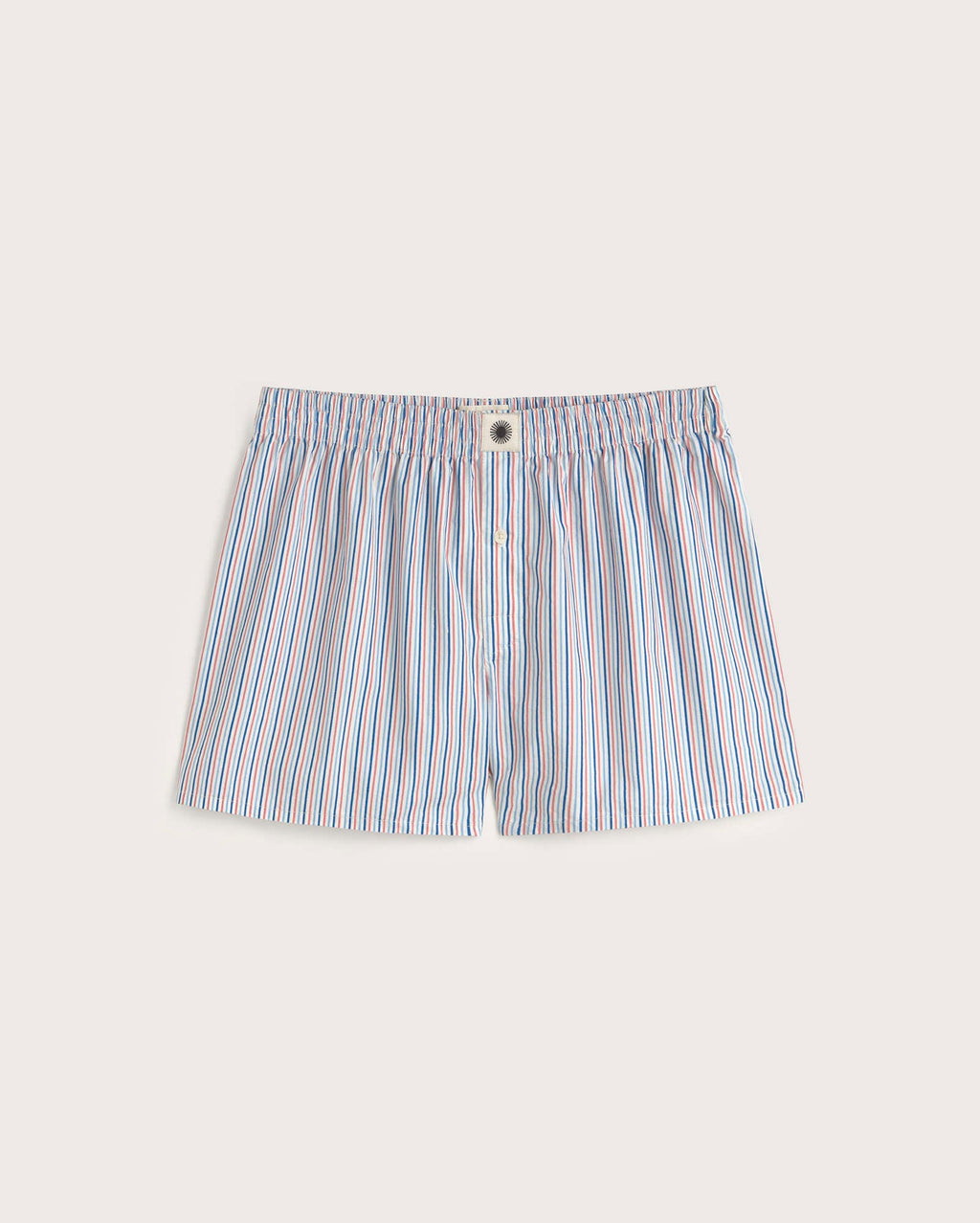 Striped Poplin Boxer Shorts - Pink and Blue