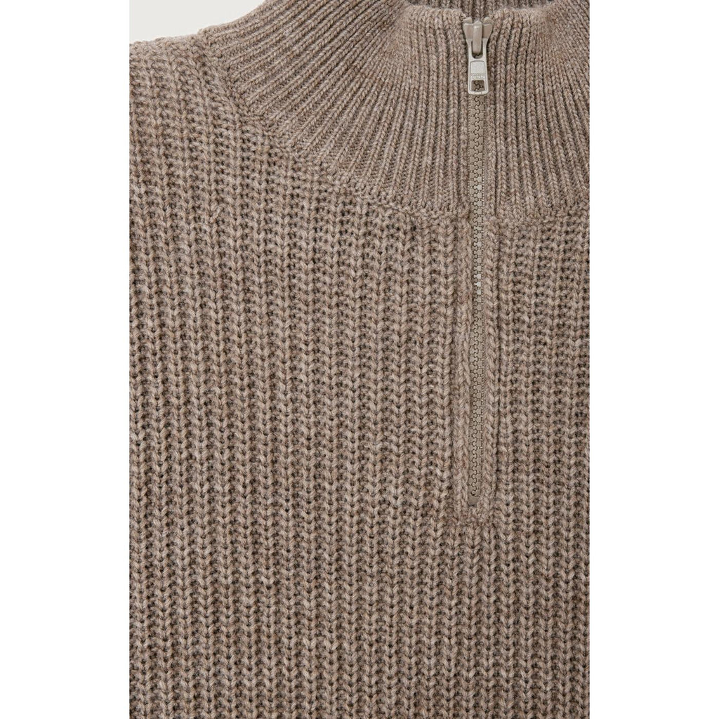 Trucker-Collar Jumper - Taupe Chine - Men