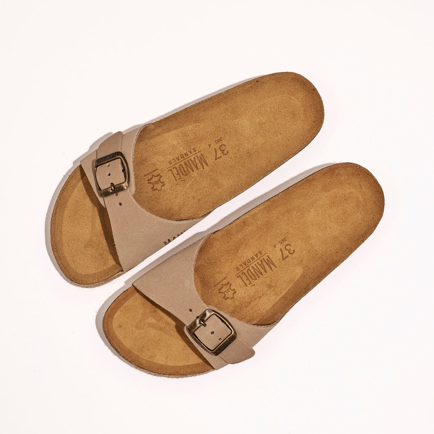 Agata Suede Taupe Sandals - Women