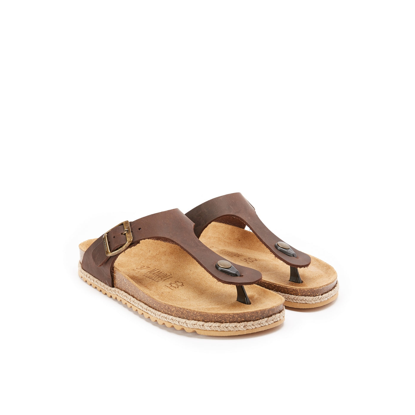 Chanclas Blanca - Marrón oscuro - Mujer