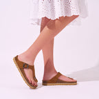 Chanclas Blanca - Marrón - Mujer