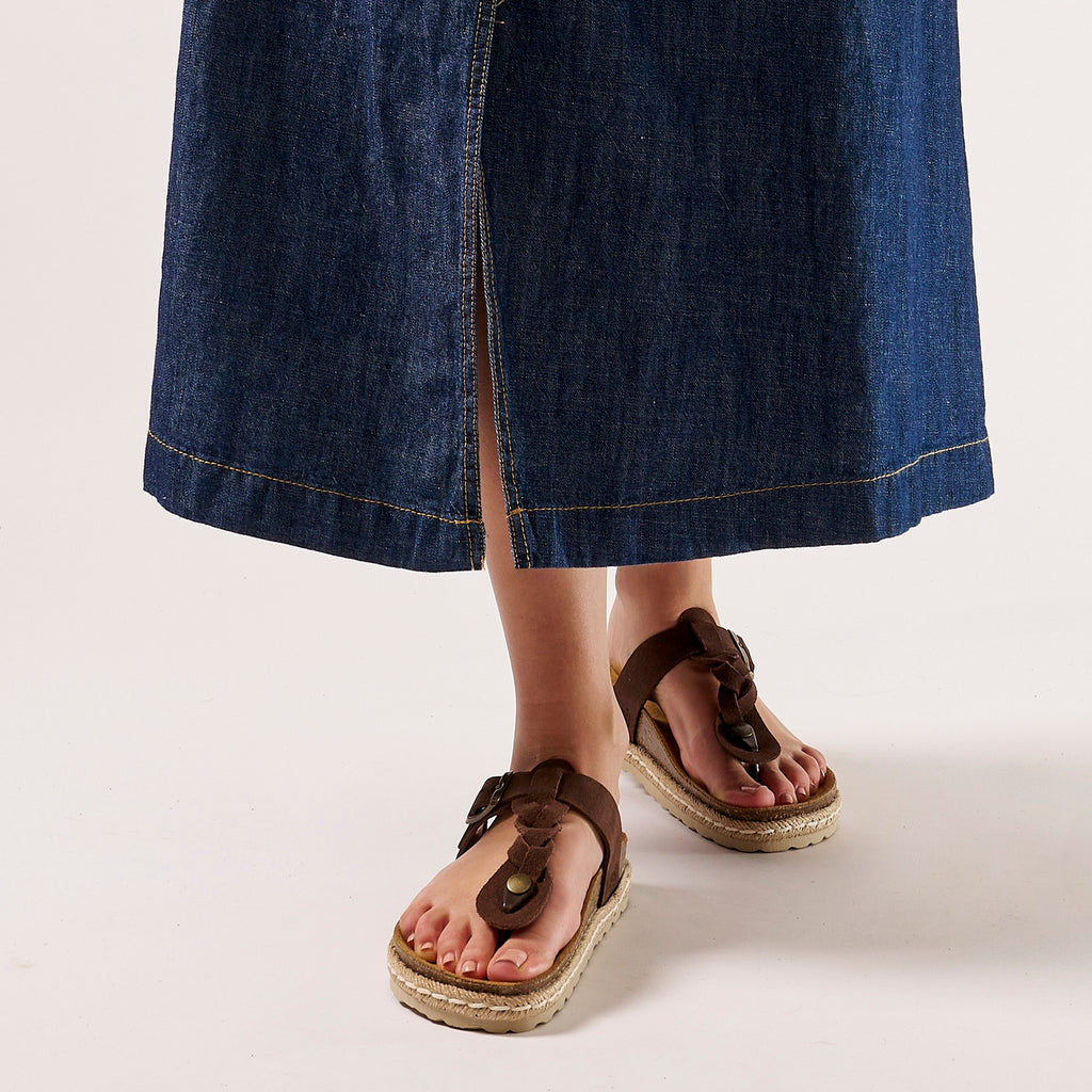 Tongs Luna - Dark Brown - Femme