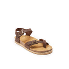 Tongs Elisa Oiled Leather Dark Brown - Femme