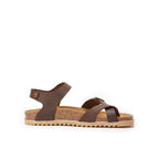 Tongs Elisa Oiled Leather Dark Brown - Femme