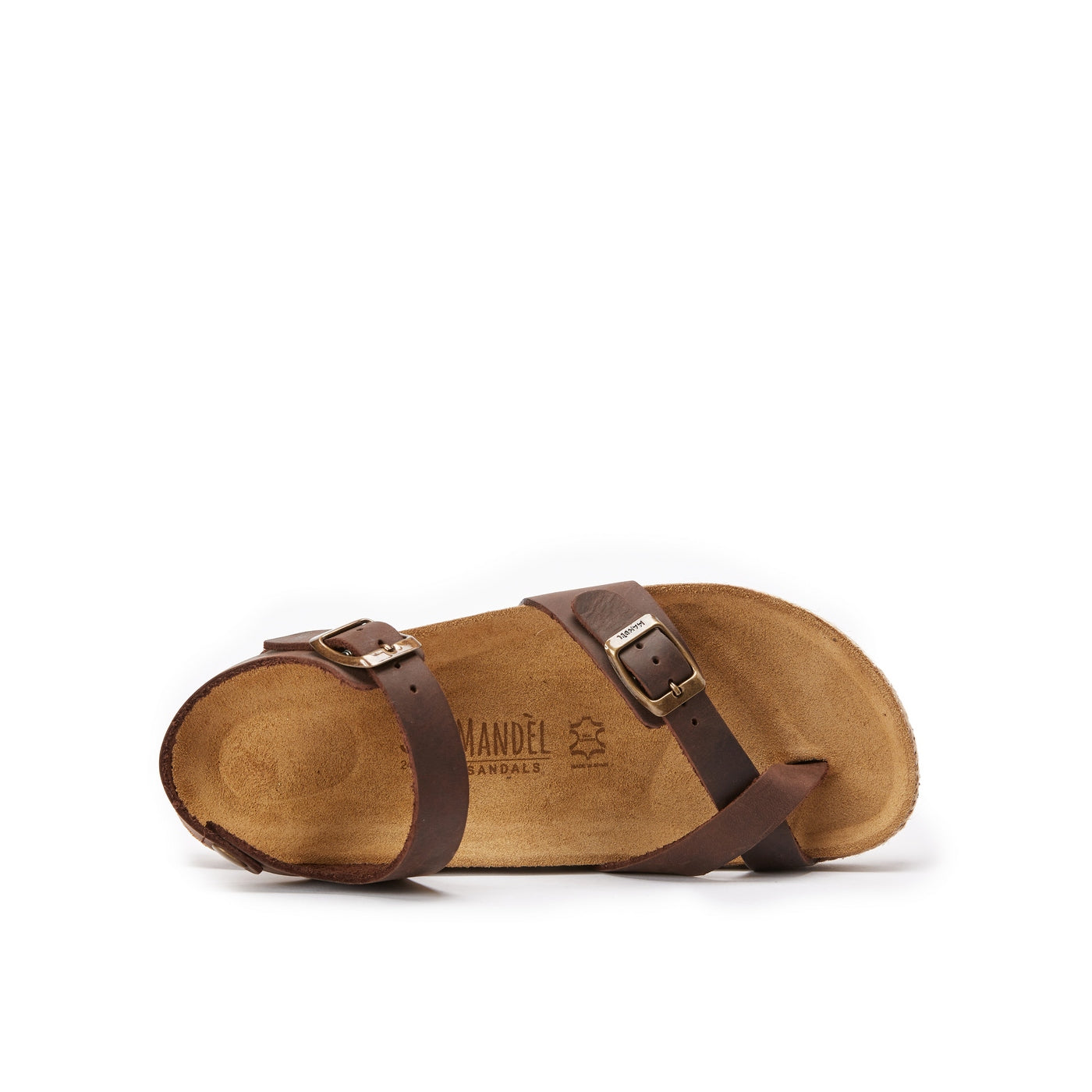 Tongs Elisa Oiled Leather Dark Brown - Femme